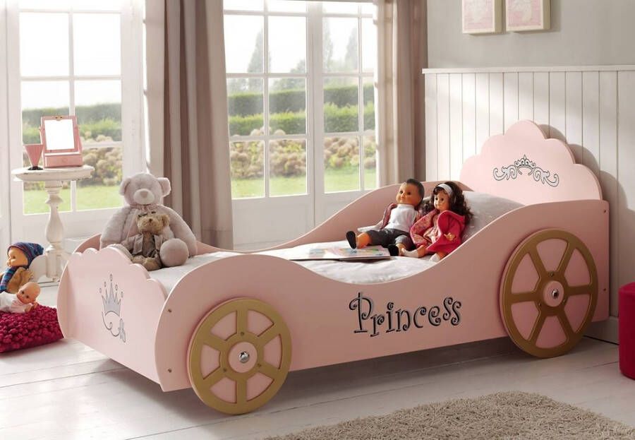 Vipack autobed Princess Pinky roze 90 4x106 8x210 cm Leen Bakker - Foto 1