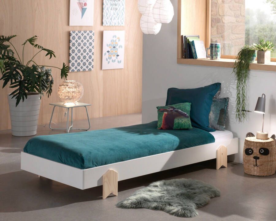 Vipack Kinderledikant Modulo Tienerbed 1-persoons stapelbed met poten in pijl-look - Foto 2