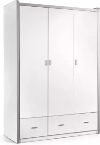 Vipack kledingkast Bonny 3-deurs wit 202x141x60 cm Leen Bakker