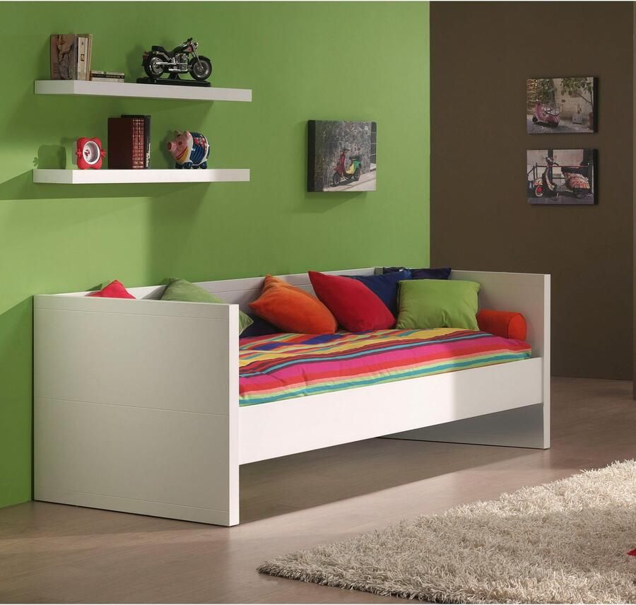Vipack 1-persoonsledikant in rechtlijnige look en ligoppervlak 90x200 cm wit gelakt - Foto 2