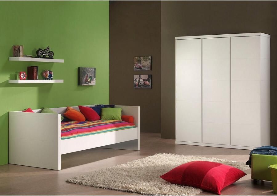 Vipack 1-persoonsledikant in rechtlijnige look en ligoppervlak 90x200 cm wit gelakt - Foto 4