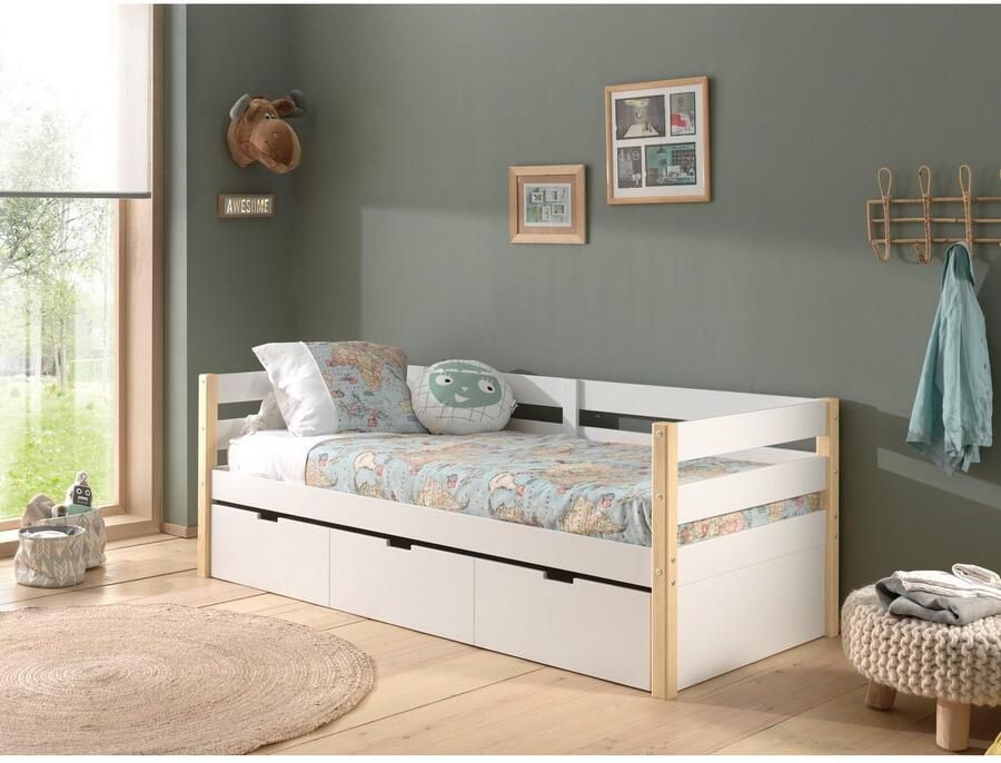 Vipack 1-persoonsledikant Magrit stapelbed met zijbouw ligoppervlak 90 x 200 cm - Foto 3