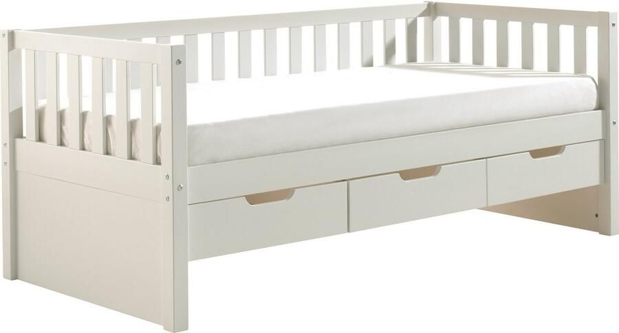 Vipack EMOB Kajuitbed Friedrich 90x200 met 3 lades dennenhout wit Houten kinderbedden Wit Hout Houten kinderbedden Eenpersoons Kajuitbed Op voorraad - Foto 4