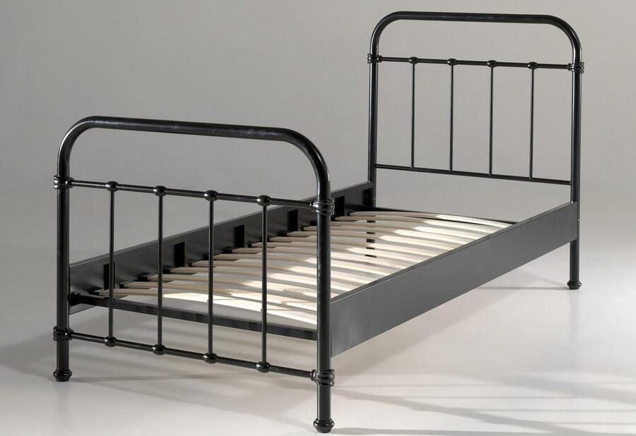 Vipack 1-persoonsledikant New York bedframe metaal poedergecoat in tijdloos ontwerp - Foto 4