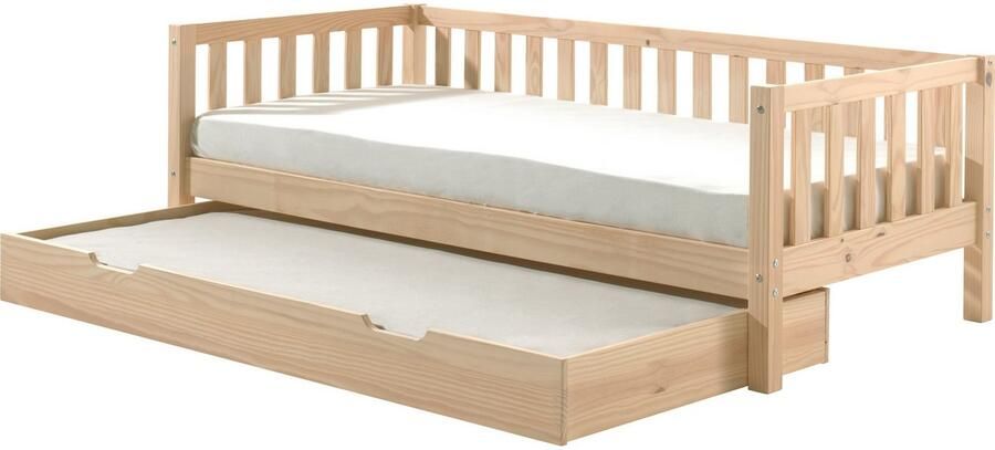 Vipack 1-persoonsledikant Sprossenomranding massief dennenhout stevig gebouwd en tijdloos design - Foto 4
