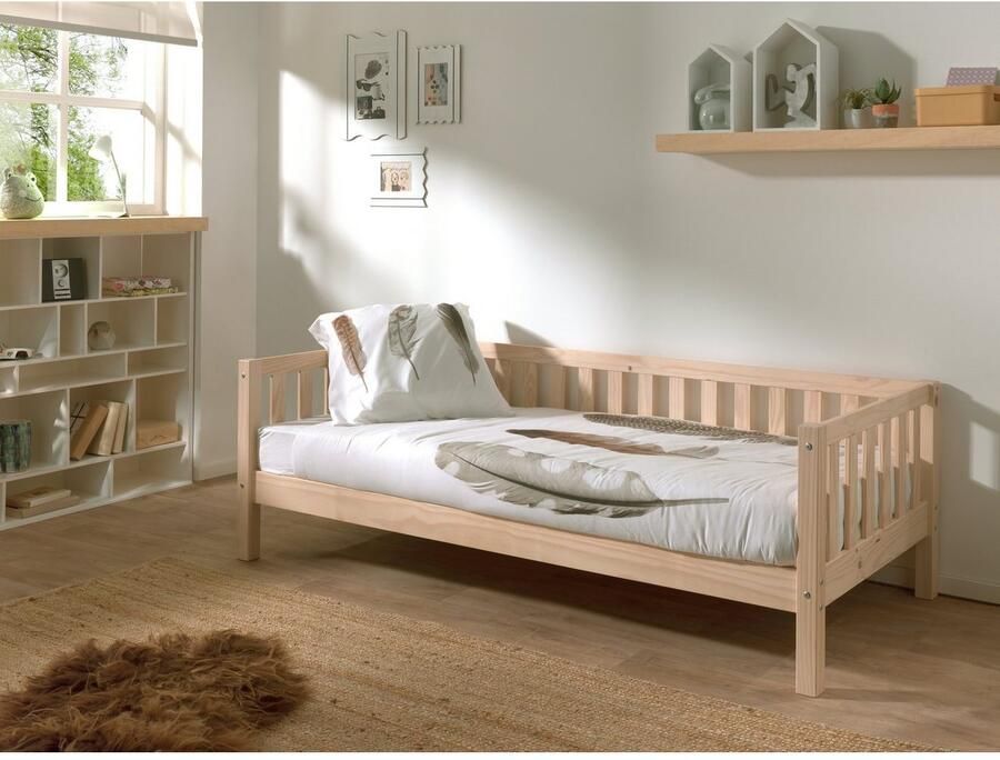 Vipack EMOB Kajuitbed Friedrich 211 2 x 98 2 x 68 cm Dennenhout Milky Pine-design Houten kinderbedden Bruin Hout Houten kinderbedden Eenpersoons Kajuitbed Op voorraad - Foto 3