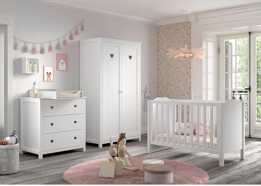 Vipack Complete babykamerset Amori set 4-delig met nostalgische hartlook TOP compleet aanbod (4-delig) - Foto 3