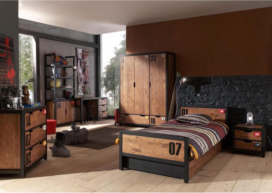 Vipack Baby Nora Deandre Draaideurkast Kast Alex Cijfers Jongen Bruin 147.5 x 55 x 200cm - Foto 5
