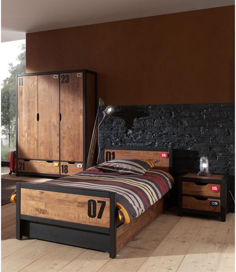 Vipack Baby Nora Deandre Draaideurkast Kast Alex Cijfers Jongen Bruin 147.5 x 55 x 200cm - Foto 3