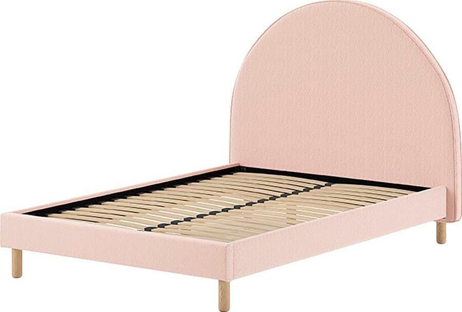 Vipack EMOB Gestoffeerd bed Maeva 140x200cm grijze bouclé stof Gestoffeerde tweepersoonsbedden Grijs Textiel Gestoffeerde tweepersoonsbedden Tweepersoons Normaal bed Op voorraad - Foto 7