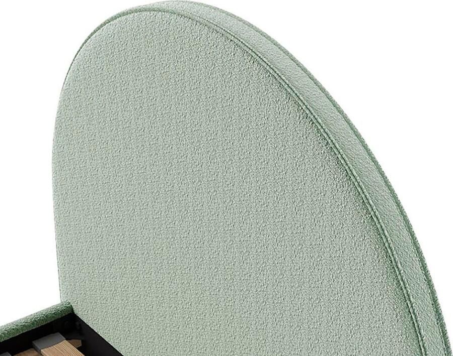 Vipack EMOB Eenpersoonsbed Maeva 212x97x107 cm Groene bouclé stof Gestoffeerde eenpersoonsbedden Groen Textiel Gestoffeerde eenpersoonsbedden Eenpersoons Normaal bed Op voorraad - Foto 3