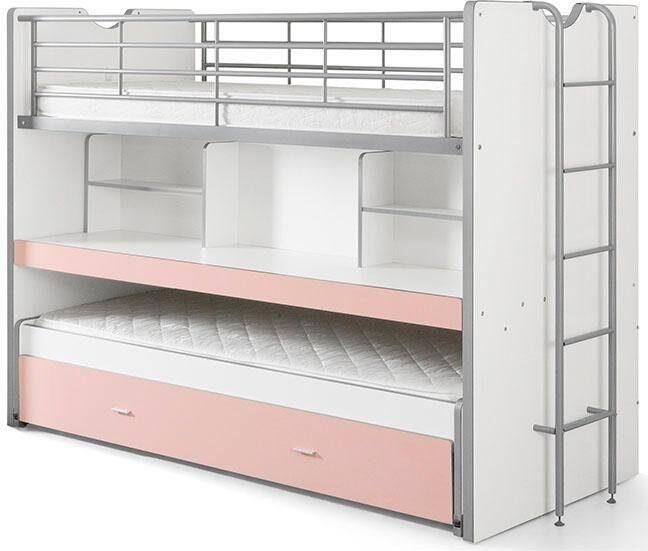 Vipack Hoogslaper Bonny met 3 slaapplaatsen super praktisch in de kinderkamer met groot schrijfblad planken veel functionaliteit op kleine ruimte - Foto 2