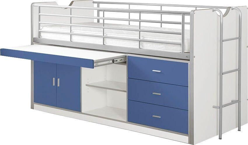 Vipack halfhoogslaper Bonny met uitschuifbaar bureau blauw 116x96x207 cm Leen Bakker - Foto 3