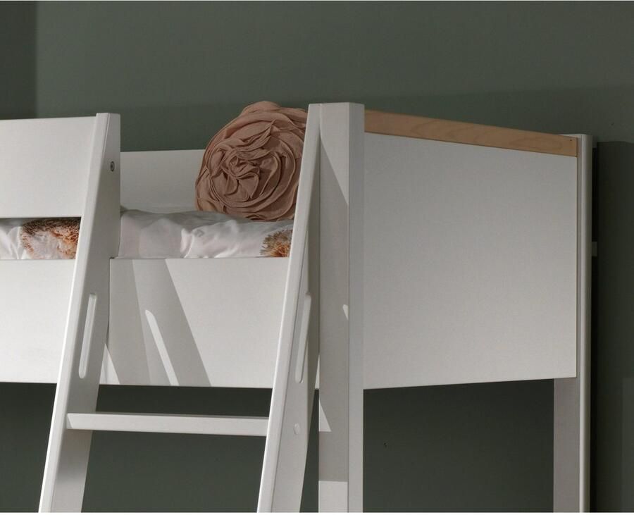 Vipack EMOB Hoogslaper London 90x200 wit Kinderbedden met uitvalbeveiliging Wit Melamine; Spaanplaat Kinderbedden met uitvalbeveiliging Eenpersoons Hoogslaper Op voorraad - Foto 2