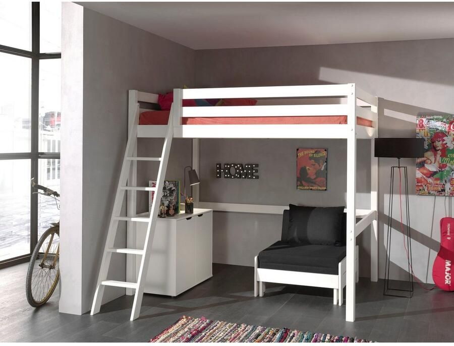 Vipack Hoogslaper met 140x200 cm ligoppervlak inclusief kast en slaapfauteuil - Foto 5