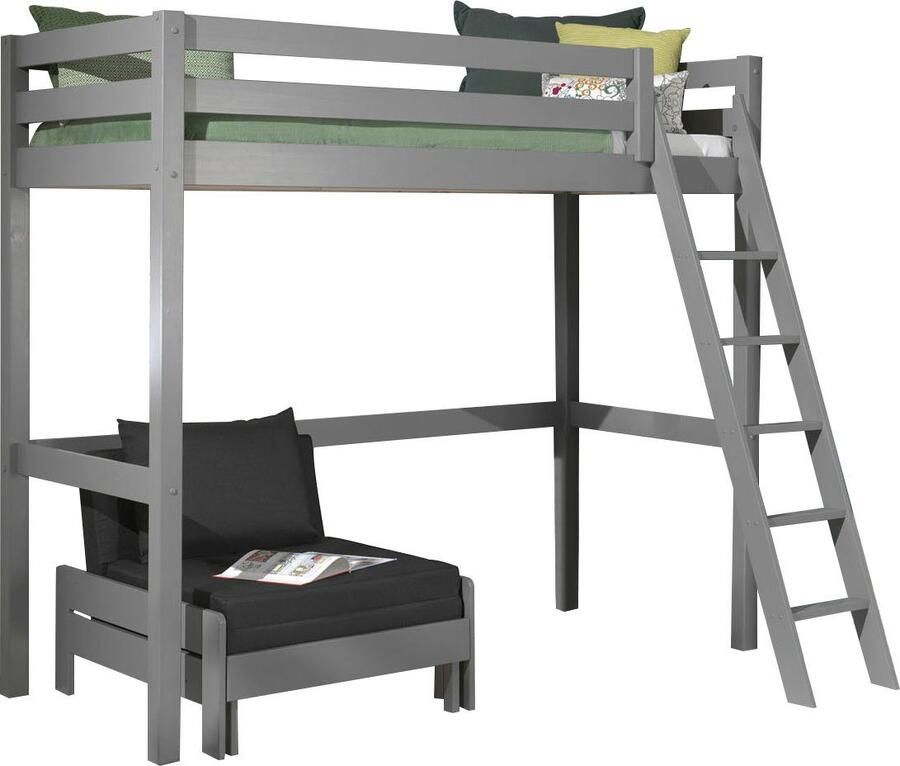 Vipack Hoogslaper met 90x 200 cm ligoppervlak grijs of wit gelakt - Foto 4