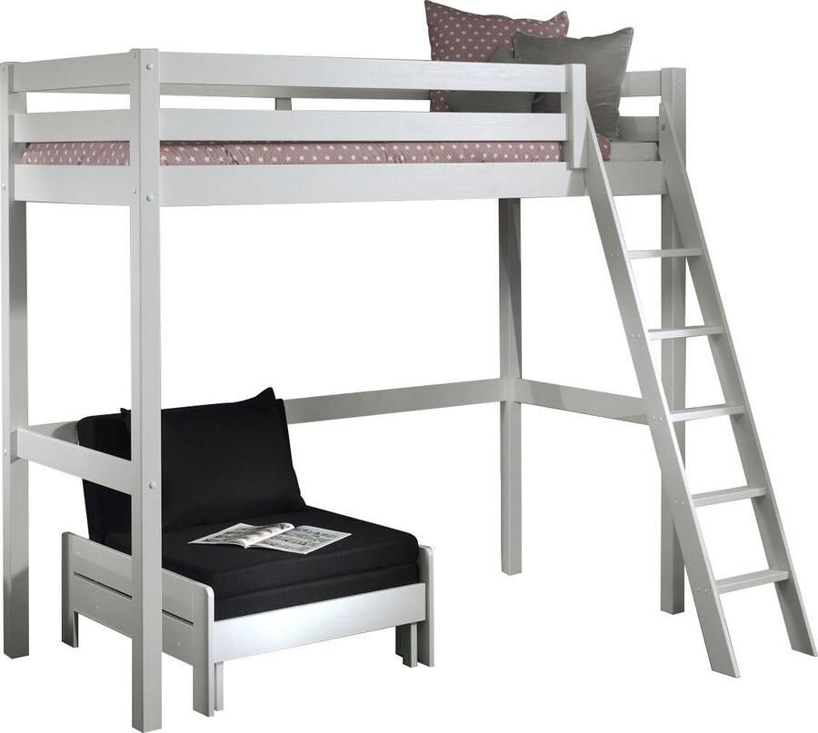 Vipack Hoogslaper met 90x 200 cm ligoppervlak grijs of wit gelakt