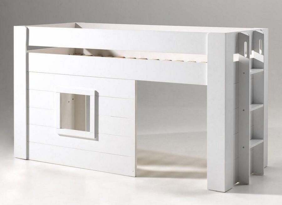 Vipack Kinderbed Noah 90x200cm Halfhoogslaper Bed als Huis Peuterbed Ledikant Bedframe Wit - Foto 5