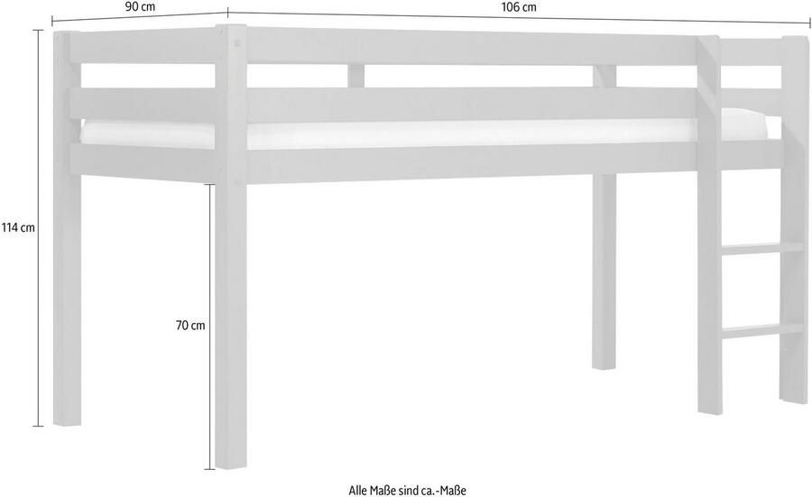 Vipack Hoogslaper Pino laag 90 x 200 cm grijs - Foto 2