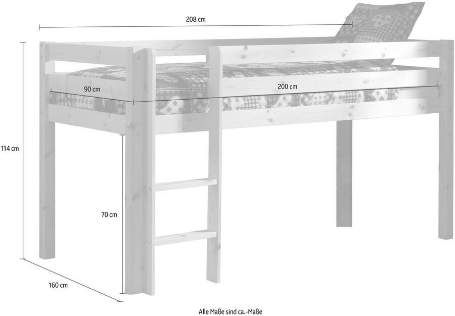 Vipack halfhoogslaper Pino grenenhout 114x105 3x209 3 cm Leen Bakker - Foto 2