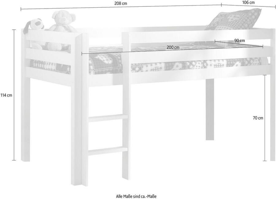 Vipack halfhoogslaper Pino wit 114x105 3x209 3 cm Leen Bakker - Foto 2