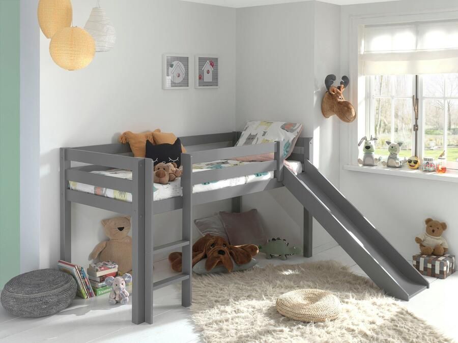 Vipack Hoogslaper Pino incl. lattenbodem ladder glijbaan en valbeveiliging