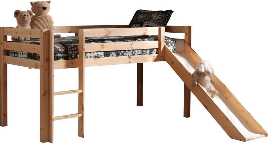 Vipack Hoogslaper Pino incl. lattenbodem ladder glijbaan en valbeveiliging