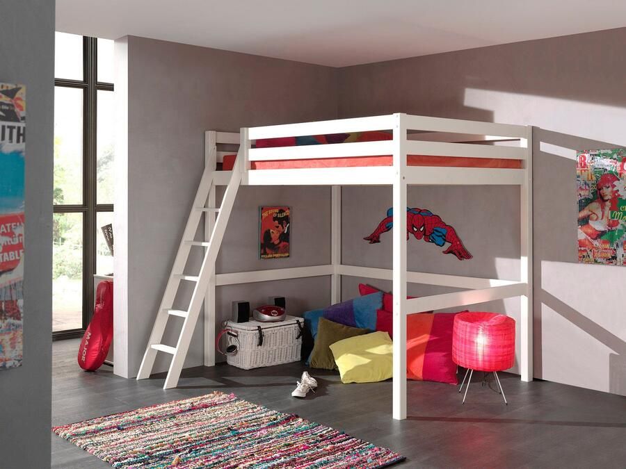 Vipack Hoogslaper Pino incl. lattenbodem valbeveiliging en schuine ladder - Foto 4