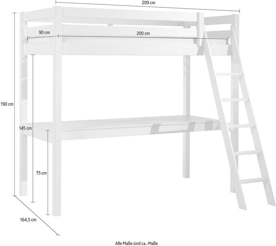 Vipack Hoogslaper Pino massief dennenhout zeer stabiel Made in Europe met fauteuil - Foto 2