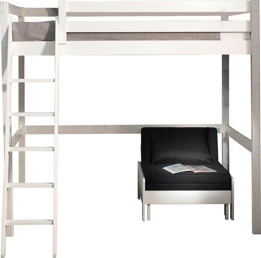 Vipack Hoogslaper Claire 140x200 met zetelbed wit - Foto 3