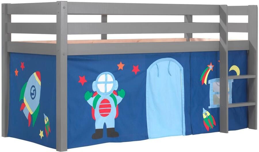 Vipack Hoogslaper Pino speelbed massief dennenhout stevig gebouwd 3 corpuskleuren om uit te kiezen