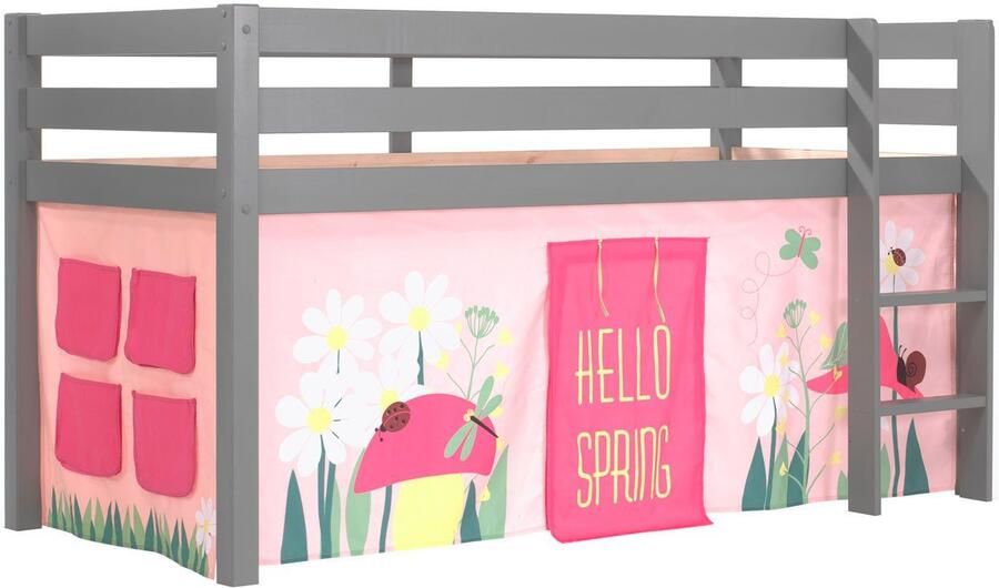 Vipack Hoogslaper Pino speelbed massief dennenhout stevig gebouwd 3 corpuskleuren om uit te kiezen