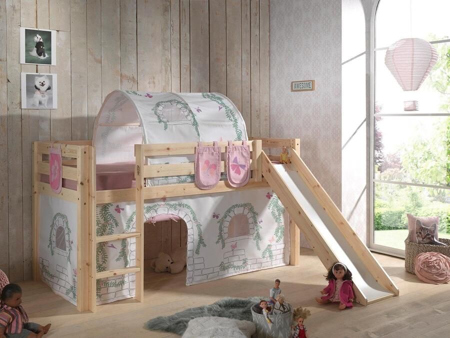 Vipack Hoogslaper Pino speelbed massief dennenhout stevig gebouwd 3 corpuskleuren om uit te kiezen - Foto 2