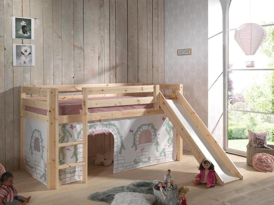 Vipack Hoogslaper Pino speelbed massief dennenhout stevig gebouwd 3 corpuskleuren om uit te kiezen - Foto 3