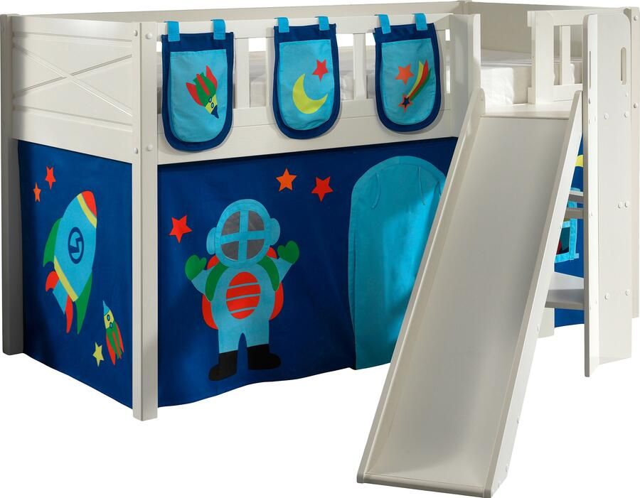 Vipack Hoogslaper Scott m. glijbaan ladder toren ligoppervlak 90 x 200 cm doek opbergvak 4 designs - Foto 3