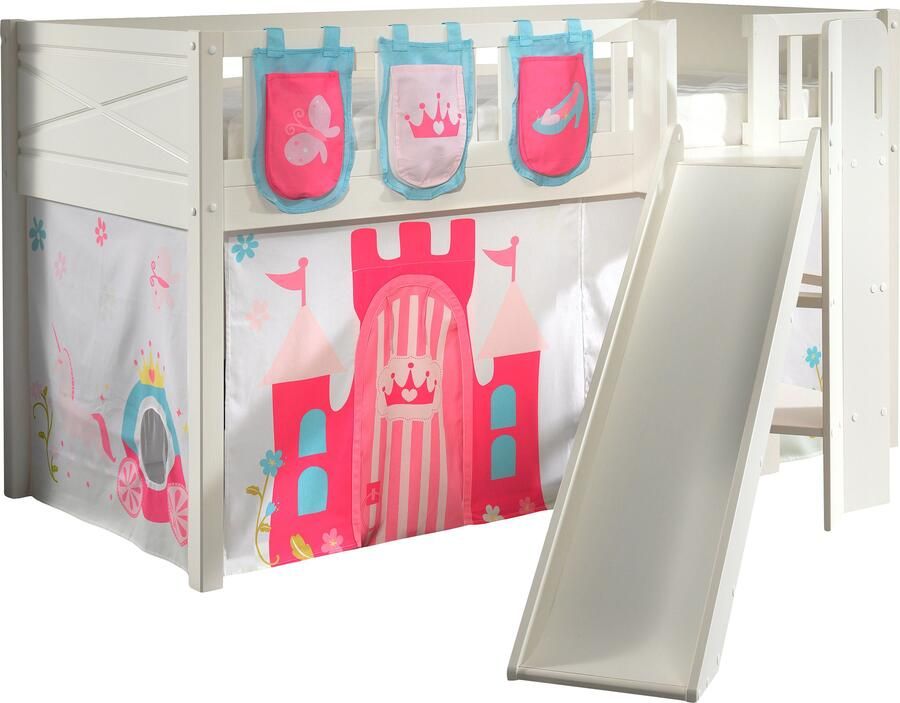 Vipack Hoogslaper Scott m. glijbaan ladder toren ligoppervlak 90 x 200 cm doek opbergvak 4 designs - Foto 2