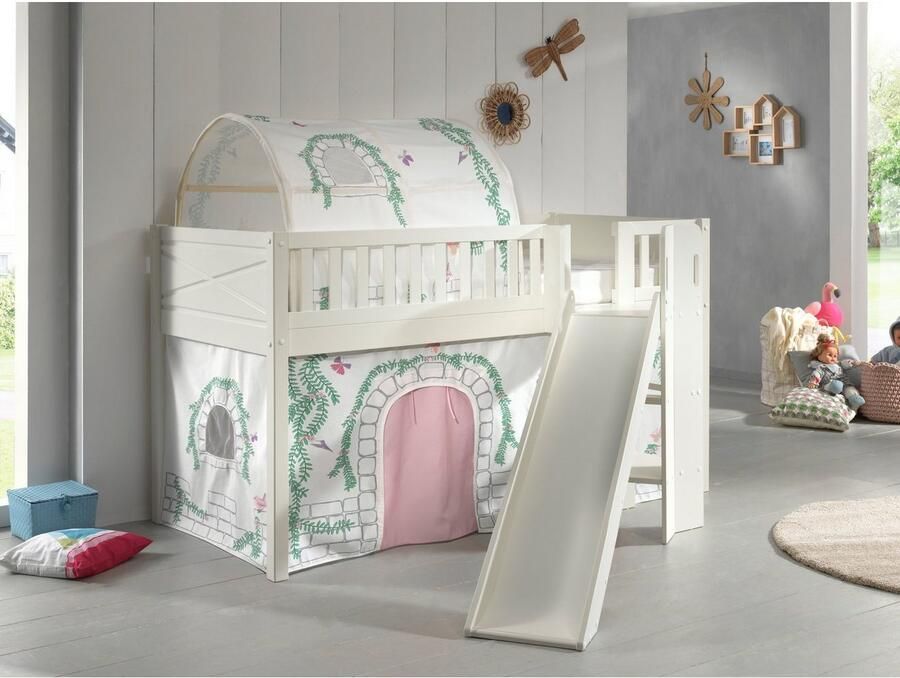 Vipack Hoogslaper Scott m. glijbaan ladder toren ligoppervlak 90 x 200 cm doek tunnel 4 designs