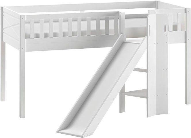 Vipack Hoogslaper Scott m. oprolbare bedbodem ligoppervlak 90 x 200 cm wit gelakt grenen met of zonder glijbaan - Foto 4