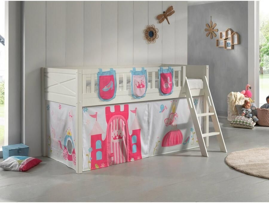 Vipack Hoogslaper Scott met schuine ladder ligoppervlak 90 x 200 cm doek pockets 4 designs - Foto 2