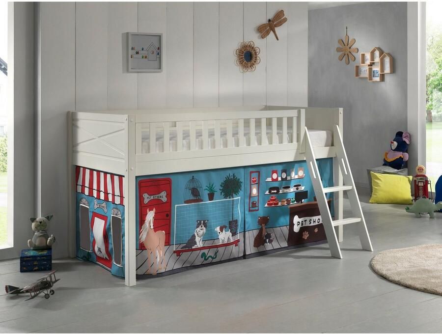 Vipack Hoogslaper Scott met schuine ladder ligoppervlak 90 x 200 cm doek tunnel 7 designs - Foto 2