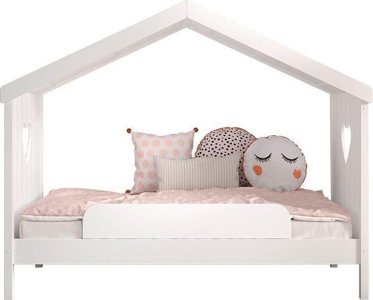 Vipack Huisbed Amori incl. dak achterzijde open met lattenbodem keuze met of zonder lade en valbeveiliging wit gelakt - Foto 3