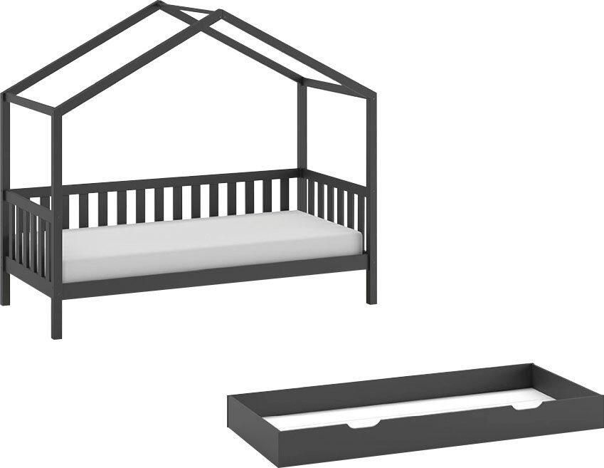 Vipack Huisbed Dallas met dakconstructie massief dennenhout stevig gebouwd - Foto 5