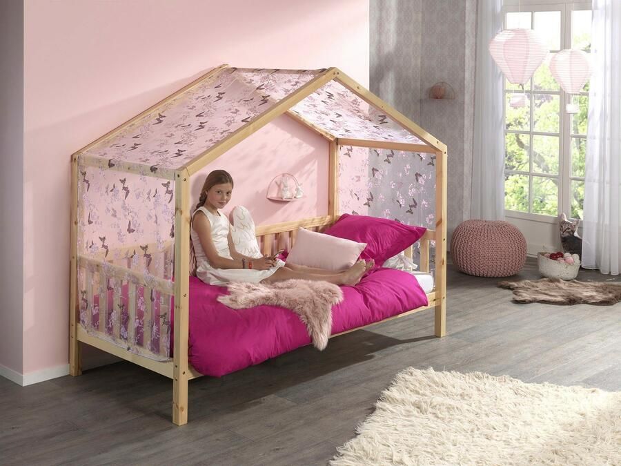 Vipack Huisbed Dallas met dakconstructie massief dennenhout stevig gebouwd - Foto 3