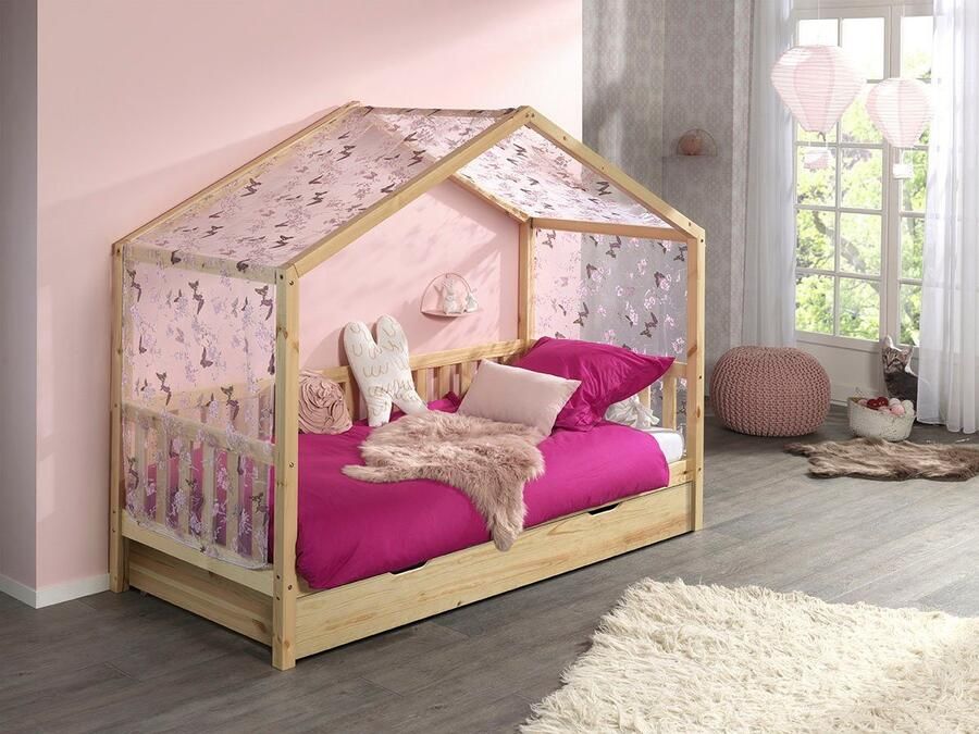 Vipack Baby Nora Elliot Bed Inclusief Bedlade en Zijrand Huisbed Dallas Rolbed Textiel - Foto 2