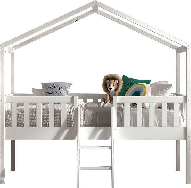 Vipack Kinderbed Dallas 90x200cm Halfhoogslaper Kajuitbed Bed als Huis Peuterbed Ledikant Bedframe Wit - Foto 6