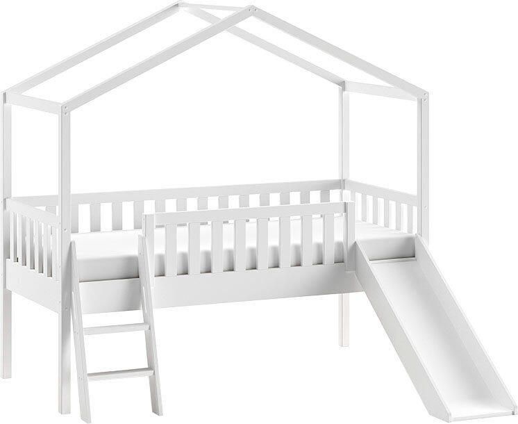 Vipack Kinderbed met Glijbaan Dallas 90x200cm Halfhoogslaper Kajuitbed Bed als Huis Peuterbed Ledikant Bedframe Wit - Foto 5