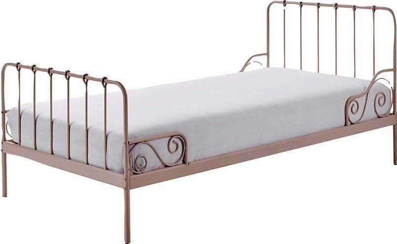 Vipack Alice Metalen Bedframe met Lattenbodem Kinderbed 90x200 cm Lichtroze - Foto 2