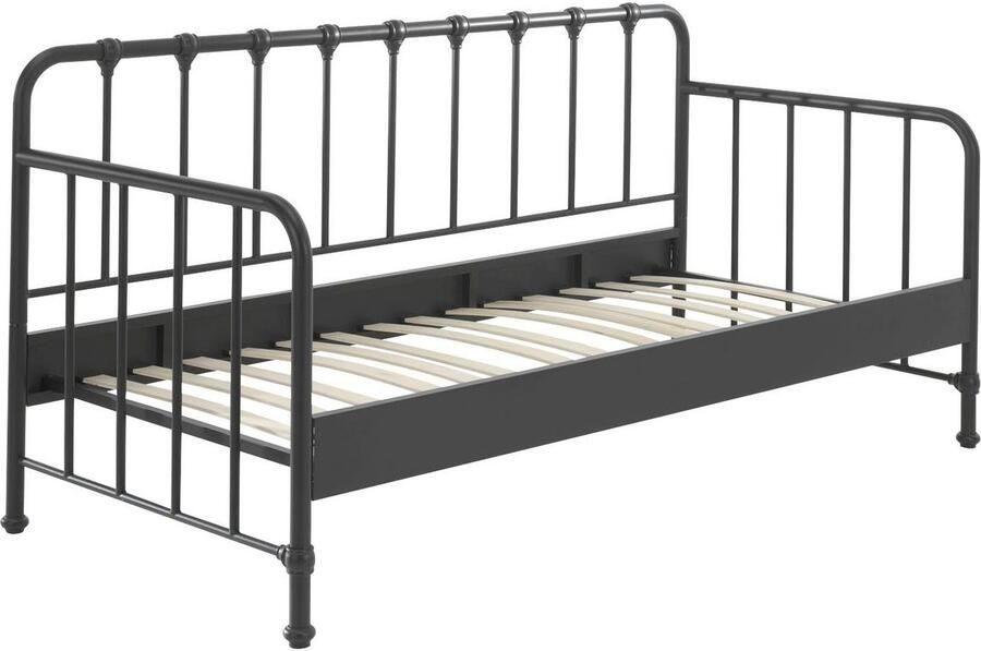 Vipack EMOB Kajuitbed Bronxx metaal 90x200 matzwart Metalen eenpersoonsbedden Zwart Metaal Metalen eenpersoonsbedden Eenpersoons Kajuitbed Op voorraad - Foto 4