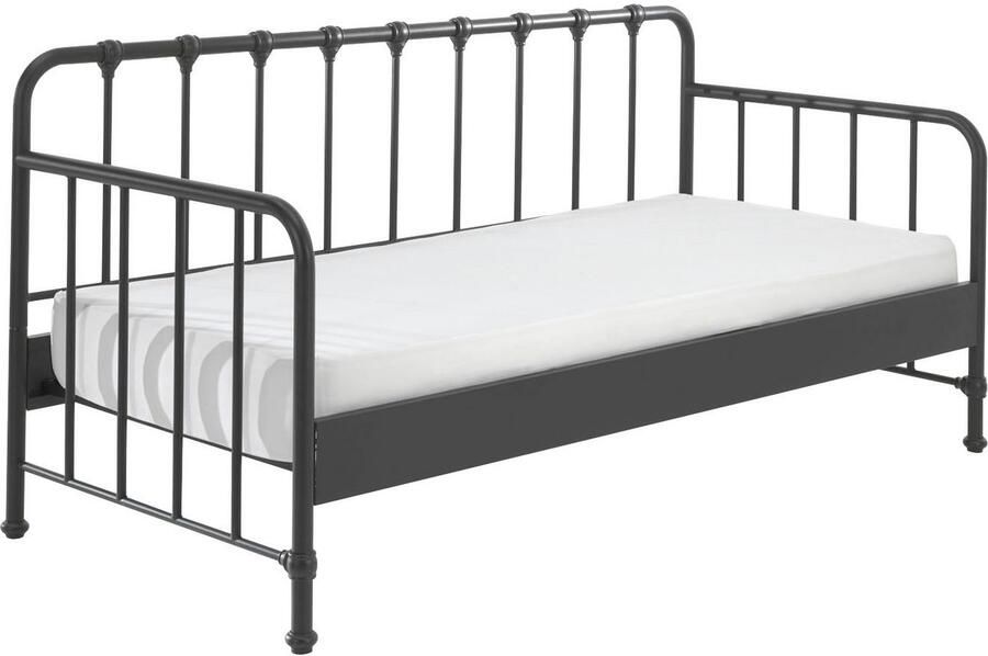 Vipack EMOB Kajuitbed Bronxx metaal 90x200 matzwart Metalen eenpersoonsbedden Zwart Metaal Metalen eenpersoonsbedden Eenpersoons Kajuitbed Op voorraad - Foto 3