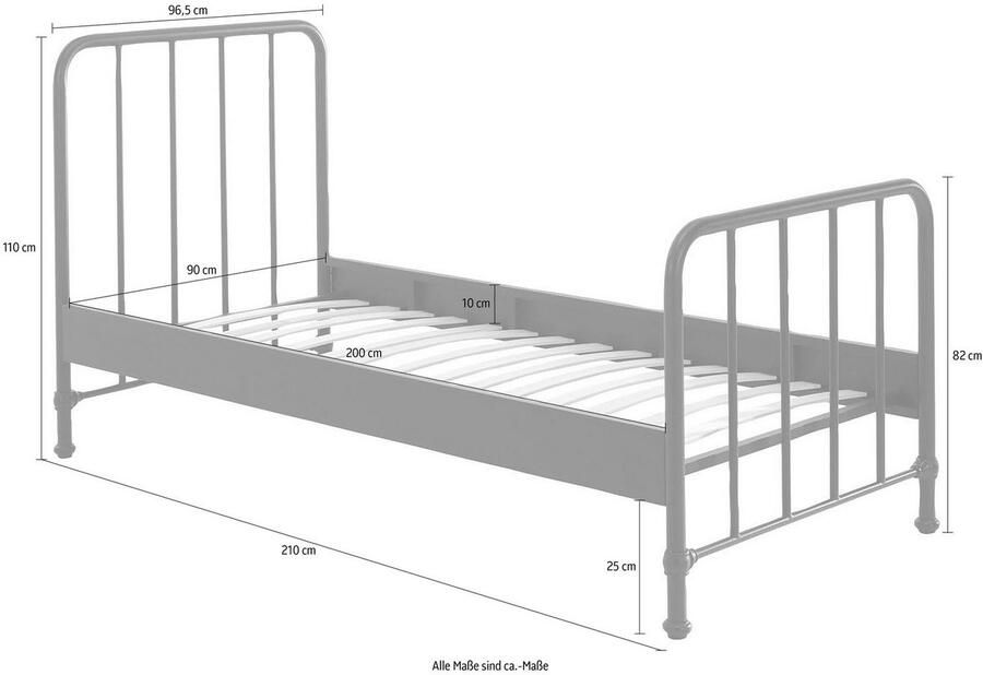Vipack Kinderbed Bronxx eenpersoonsbed 90 200 zeer stabiel romantische uitstraling - Foto 4